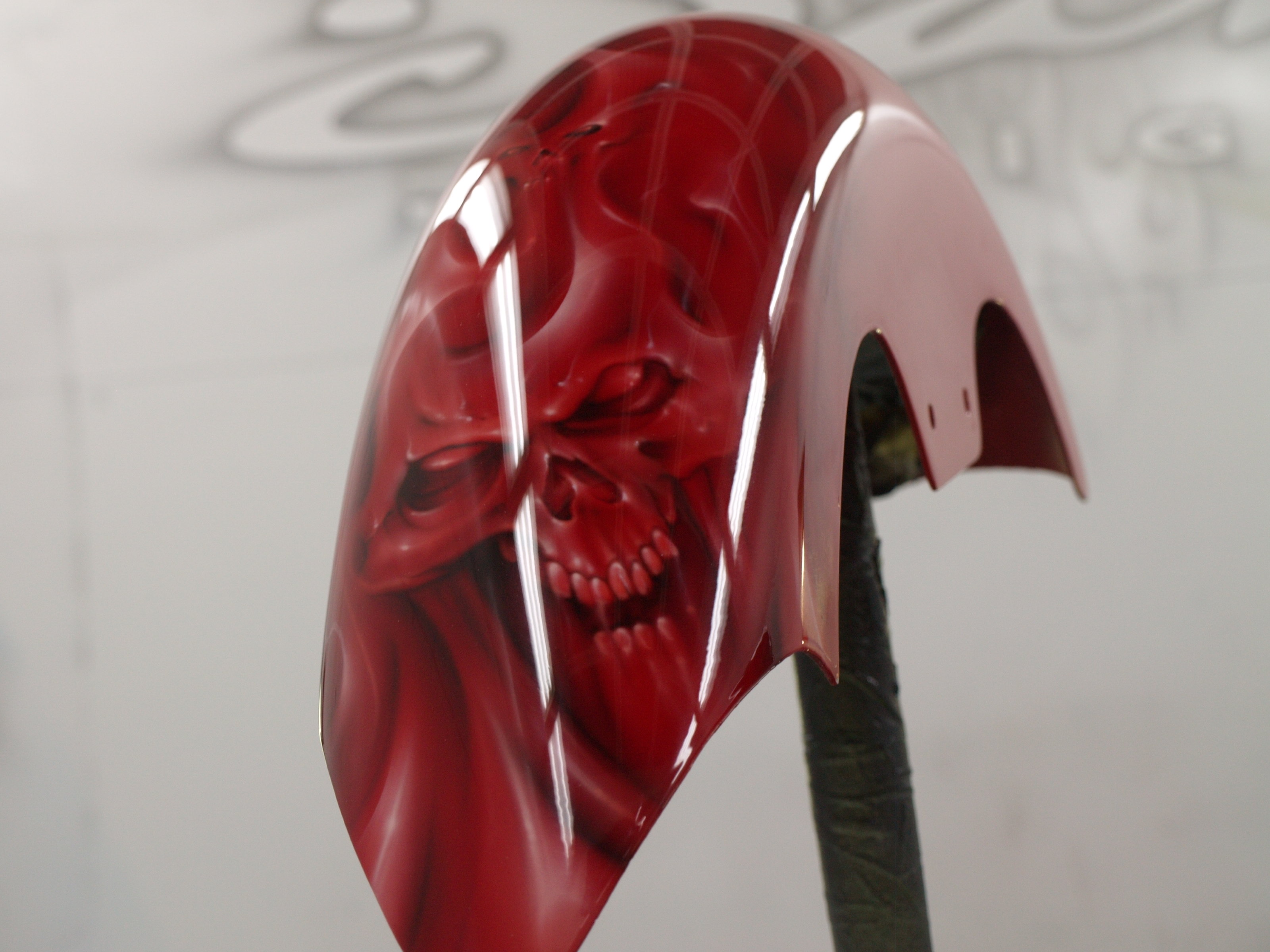 Bloodred Ghost Skull Harley Custom Paint