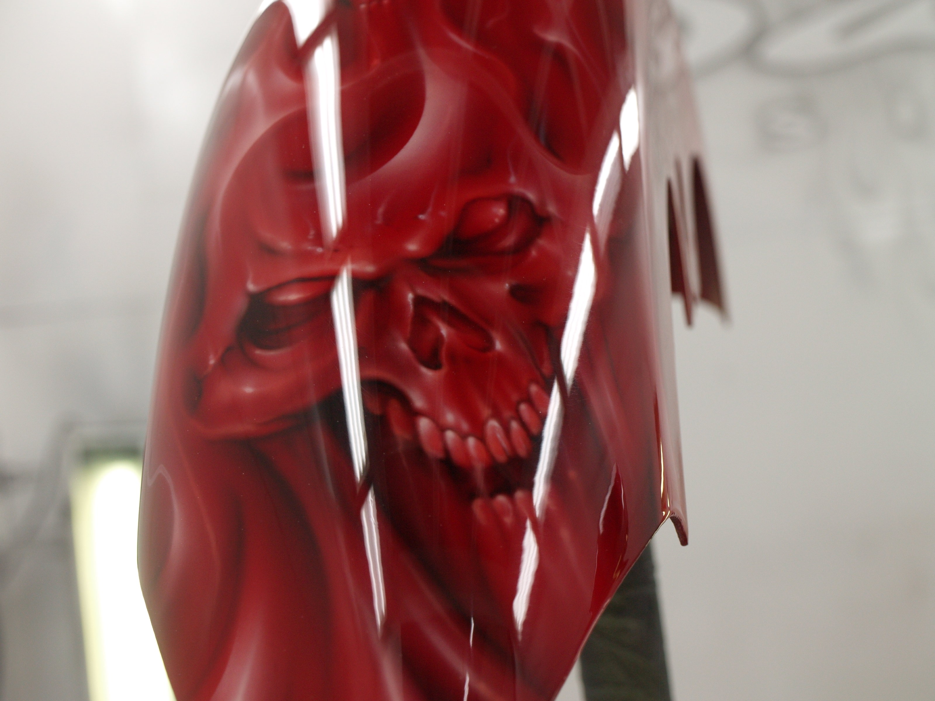 Bloodred Ghost Skull Harley Custom Paint