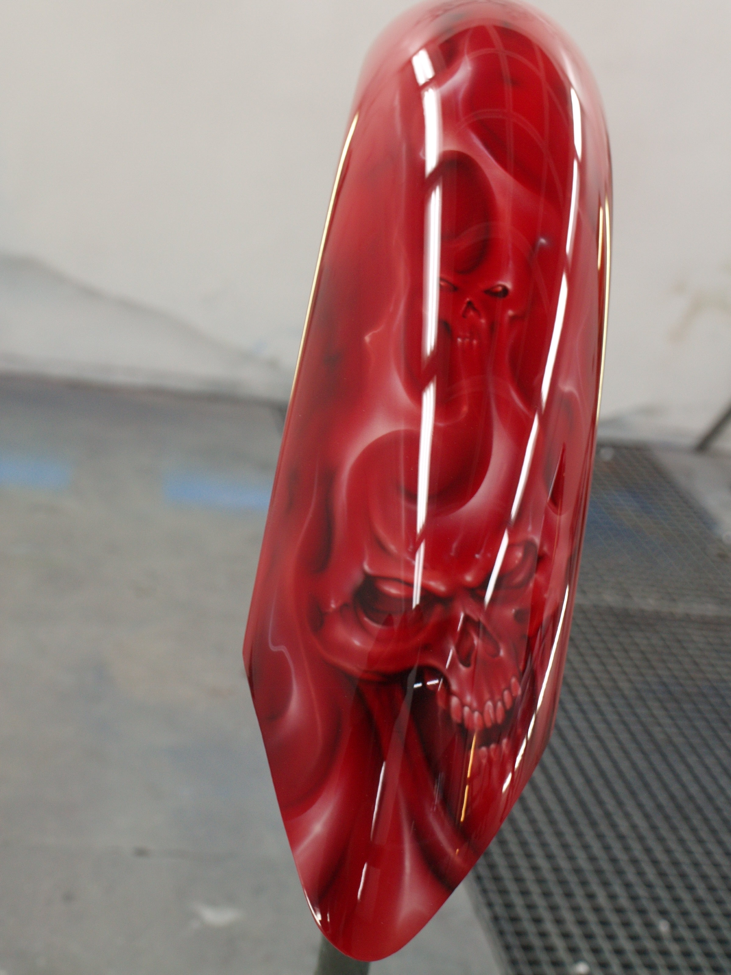 Bloodred Ghost Skull Harley Custom Paint