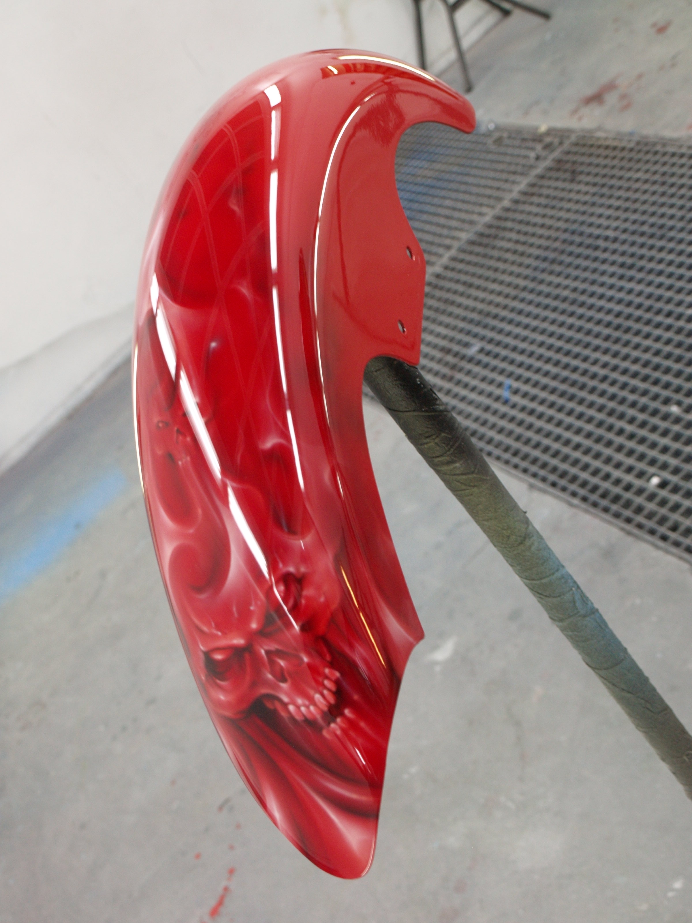 Bloodred Ghost Skull Harley Custom Paint