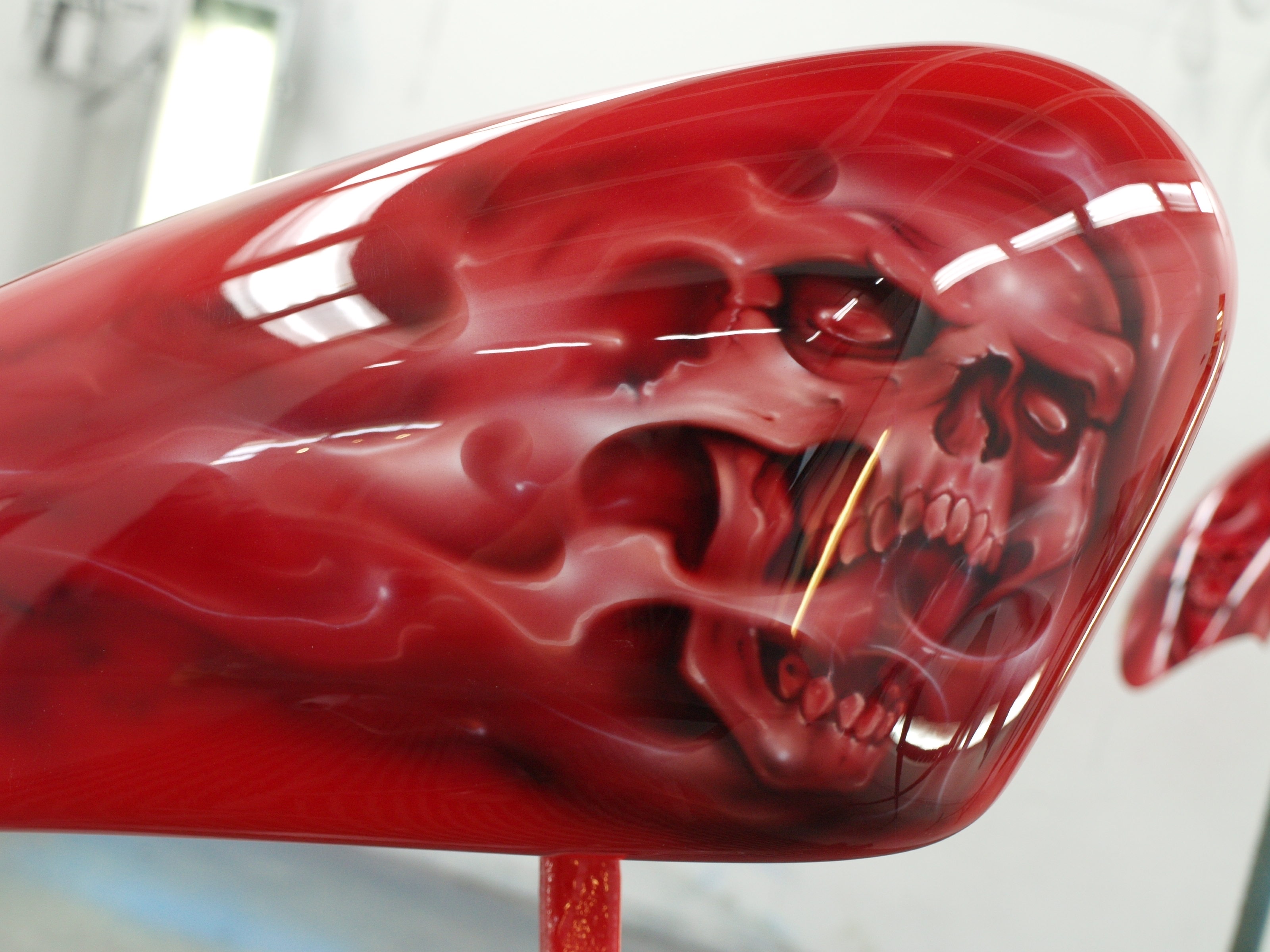 Bloodred Ghost Skull Harley Custom Paint