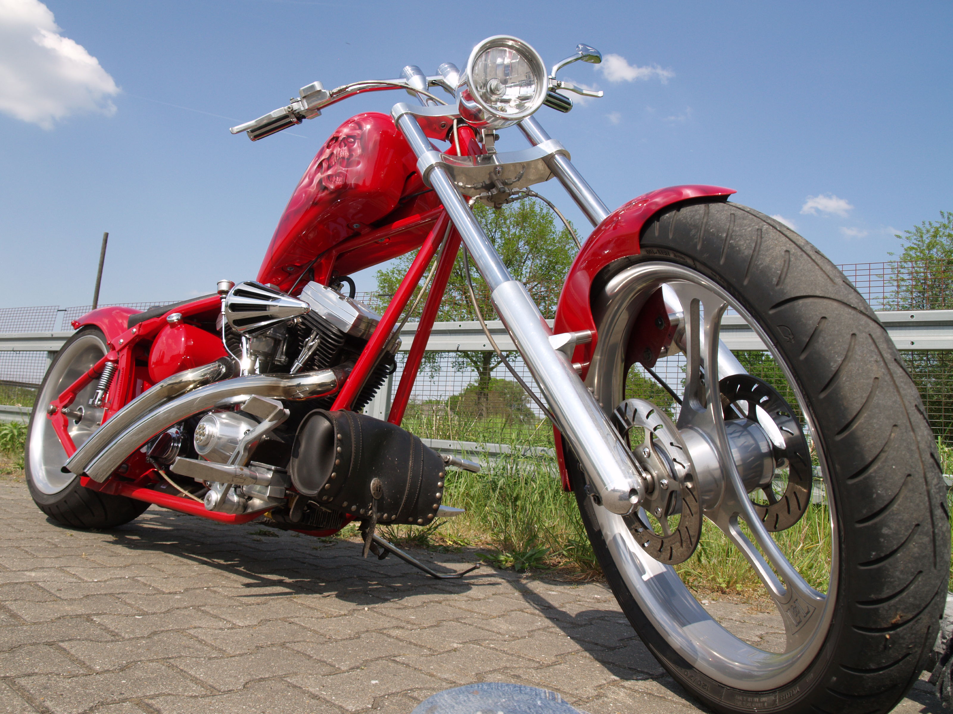 Bloodred Ghost Skull Harley Custom Paint